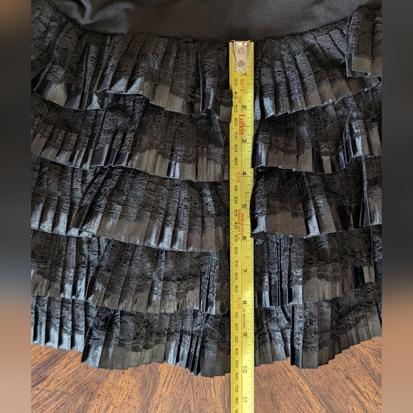 Vintage Y2K Lissa Paris Dress, Black Sleeveless Mini Bodycon w Ruffle Skirt - Picture 13 of 14